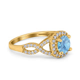 Art Deco Round Natural Stone Wedding Ring