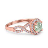 Art Deco Round Natural Stone Wedding Ring