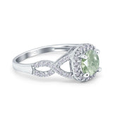 Art Deco Round Natural Stone Wedding Ring