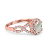 Art Deco Round Natural Stone Wedding Ring