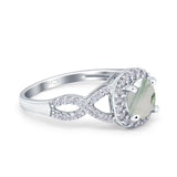 Art Deco Round Natural Stone Wedding Ring