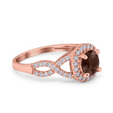 Art Deco Round Natural Stone Wedding Ring