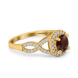 Art Deco Round Natural Stone Wedding Ring