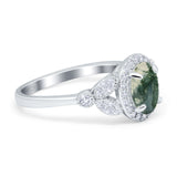 Vintage Style Oval Natural Stone Ring