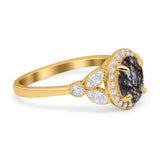 Vintage Style Oval Natural Stone Ring