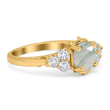 Vintage Style Round Natural Stone Filigree Ring