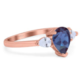 Pear Teardrop Natural Stone Trio Ring