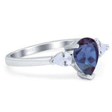 Pear Teardrop Natural Stone Trio Ring