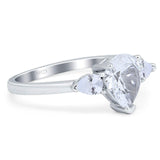 Pear Teardrop Natural Stone Trio Ring