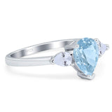 Pear Teardrop Natural Stone Trio Ring