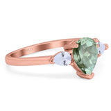 Pear Teardrop Natural Stone Trio Ring