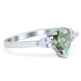Pear Teardrop Natural Stone Trio Ring