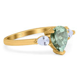 Pear Teardrop Natural Stone Trio Ring