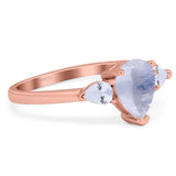 Pear Teardrop Natural Stone Trio Ring