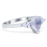 Pear Teardrop Natural Stone Trio Ring