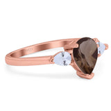 Pear Teardrop Natural Stone Trio Ring