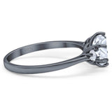 Art Deco Round Natural Stone Three Stone Ring