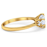 Art Deco Round Natural Stone Three Stone Ring