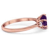 Art Deco Round Natural Stone Three Stone Ring