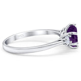 Art Deco Round Natural Stone Three Stone Ring