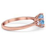 Art Deco Round Natural Stone Three Stone Ring