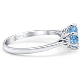 Art Deco Round Natural Stone Three Stone Ring