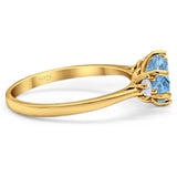 Art Deco Round Natural Stone Three Stone Ring