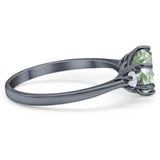 Art Deco Round Natural Stone Three Stone Ring