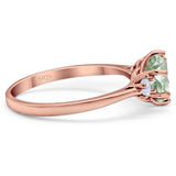 Art Deco Round Natural Stone Three Stone Ring