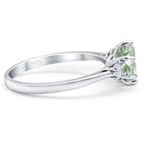 Art Deco Round Natural Stone Three Stone Ring