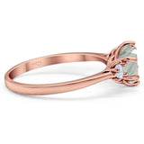 Art Deco Round Natural Stone Three Stone Ring