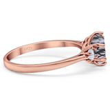 Art Deco Round Natural Stone Three Stone Ring