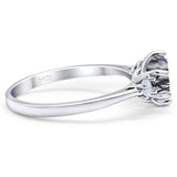 Art Deco Round Natural Stone Three Stone Ring