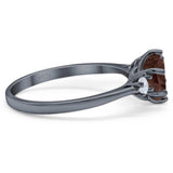 Art Deco Round Natural Stone Three Stone Ring