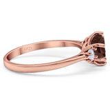 Art Deco Round Natural Stone Three Stone Ring