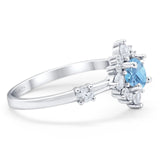 Art Deco Round Natural Stone Flower Ring