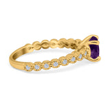 Vintage Style Round Natural Stone Ring