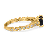 Vintage Style Round Natural Stone Ring