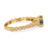 Vintage Style Round Natural Stone Ring