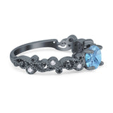 Round Natural Stone Filigree Beaded Ring
