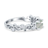 Round Natural Stone Filigree Beaded Ring