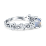 Round Natural Stone Filigree Beaded Ring