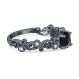 Round Natural Stone Filigree Beaded Ring