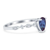 Art Deco Pear Natural Stone Wedding Ring