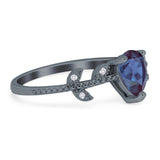 Leaf Style Pear Natural Stone Beaded Ring