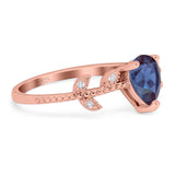 Leaf Style Pear Natural Stone Beaded Ring