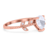 Leaf Style Pear Natural Stone Beaded Ring