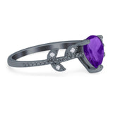 Leaf Style Pear Natural Stone Beaded Ring