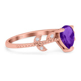 Leaf Style Pear Natural Stone Beaded Ring