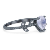 Leaf Style Pear Natural Stone Beaded Ring